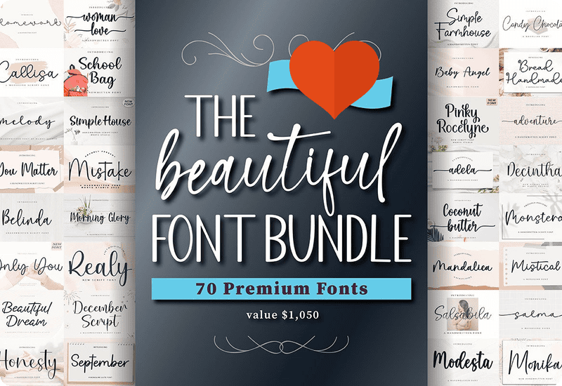 The Beautiful Font Bundle Sale Download