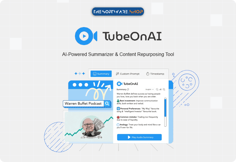 82% Off – TubeOnAI: Lifetime Access | AI-Powered Summarizer & Content Repurposing Tool