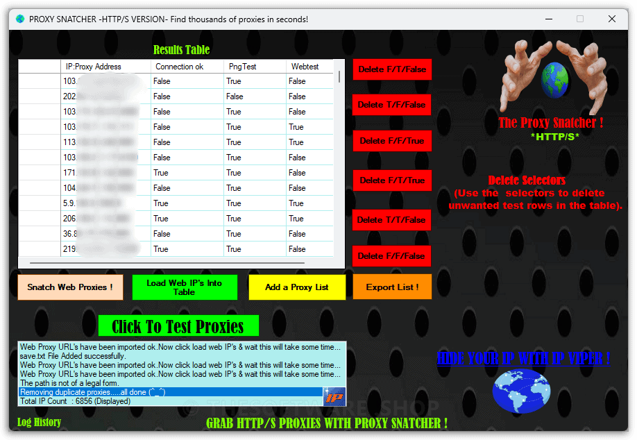 PROXY SNATCHER HTTPS Version Screenshot