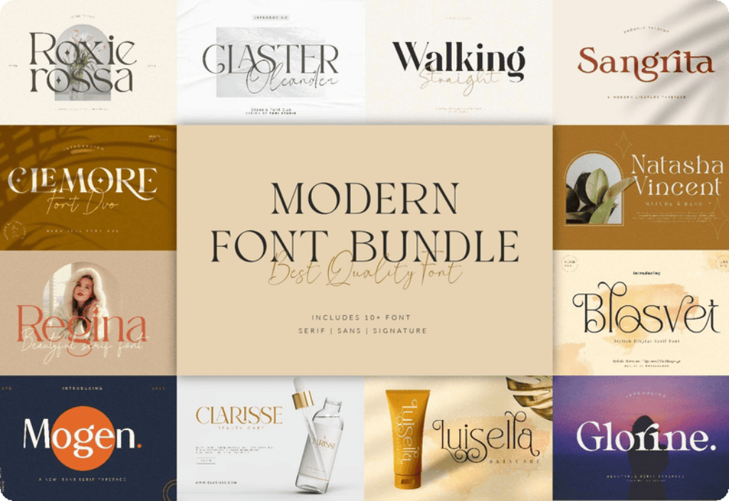 Modern Font Bundle tonistudio fontbundles