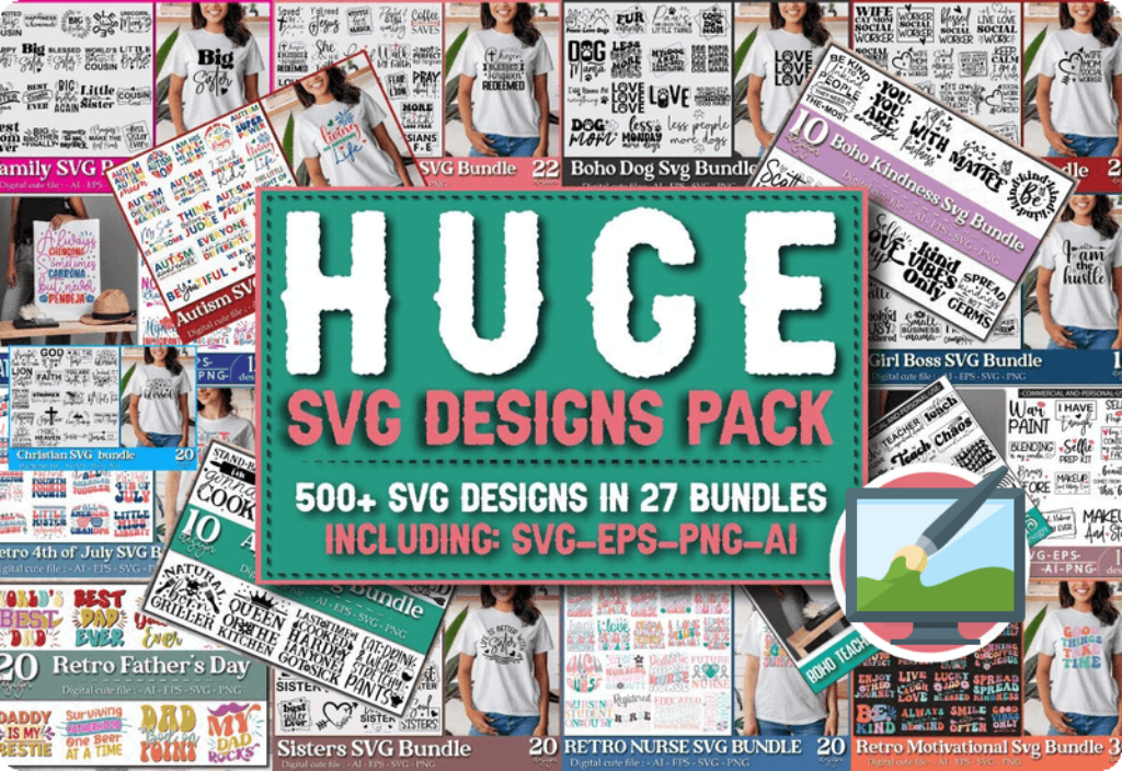 The Huge SVG Designs Bundle Download Sale