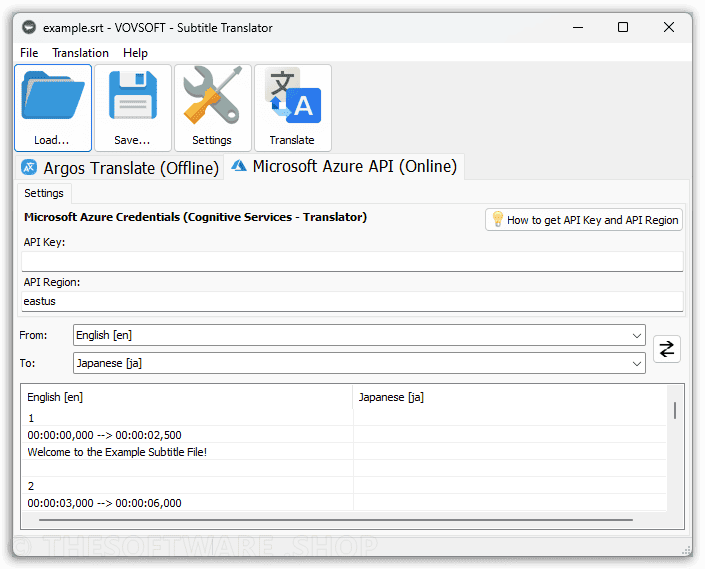 Vovsoft Subtitle Translator Screenshot
