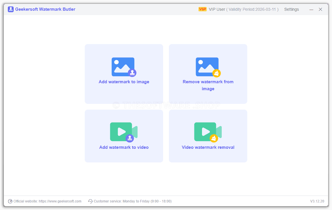 Geekersoft Watermark Remover Main Interface