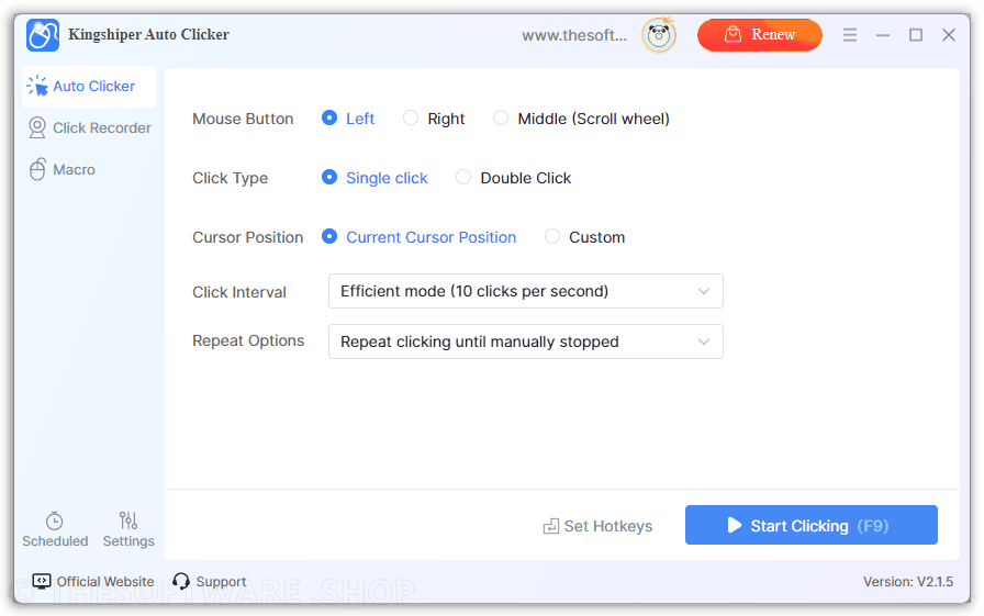 Kingshiper Auto Clicker Screenshot Interface