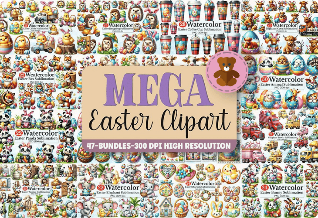 Mega Easter Clipart Bundle Sale Download