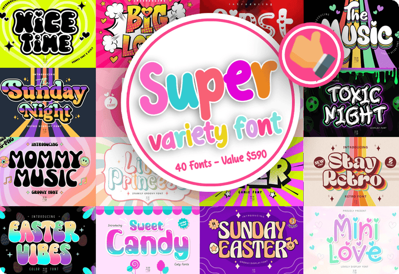 Super Variety Font Bundle Sale Download
