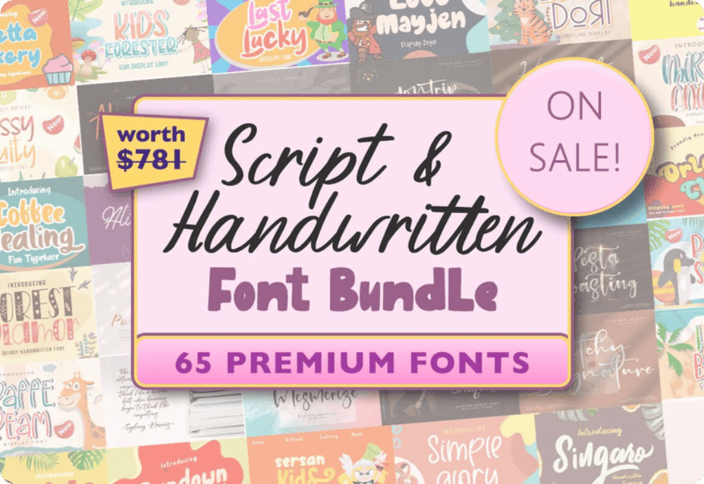 Script & Handwritten Fonts Bundle Sale Download Giveaway