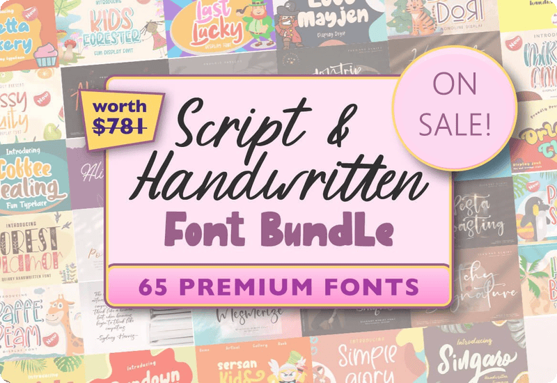 Script & Handwritten Fonts Bundle Sale Download Giveaway