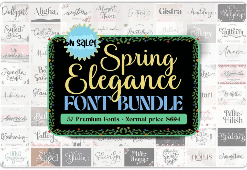 Spring Elegance Font Bundle Sale Download
