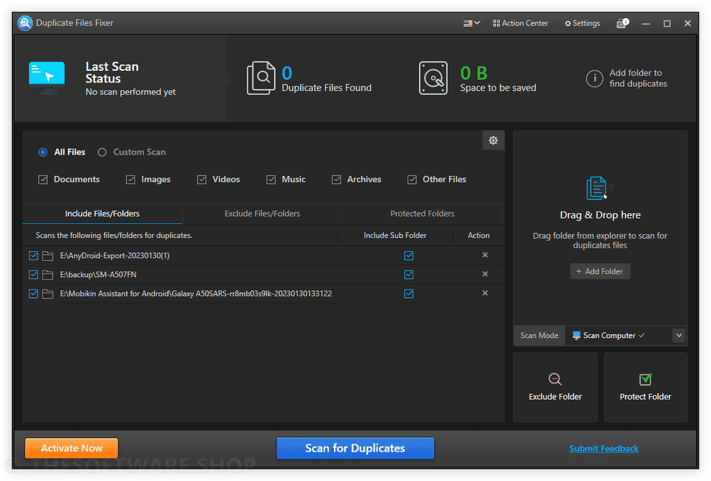 Systweak Duplicate Files Fixer - Main Interface