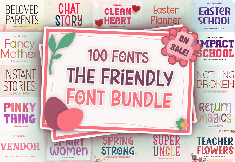 Giveaway – The Friendly Font Bundle: Free 100 Stunning Fonts for Creative Projects | Commercial License | OTF & TTF for Windows, Mac OS X