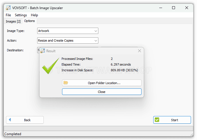 Vovsoft Batch Image Upscaler - Result