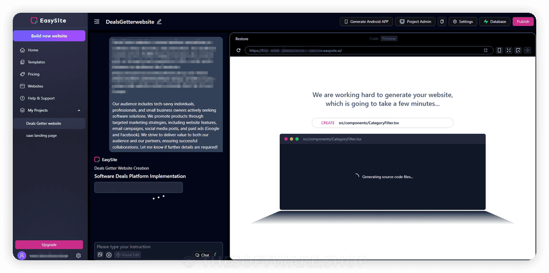 EasySite AI Generating