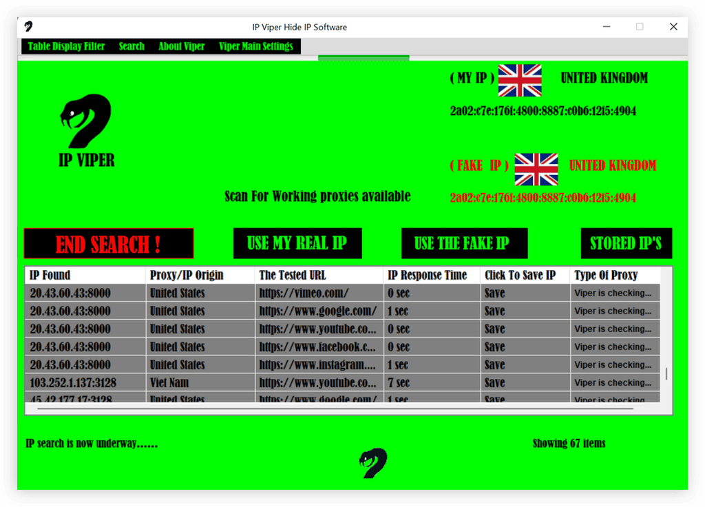 IP Viper Screenshot