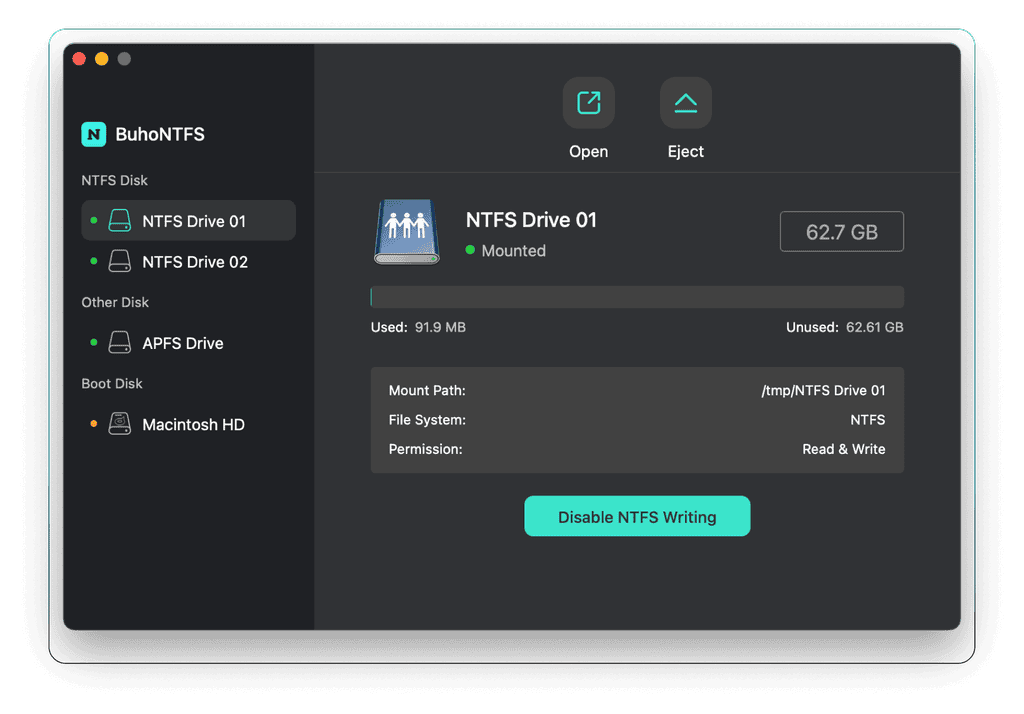 BuhoNTFS Screenshot