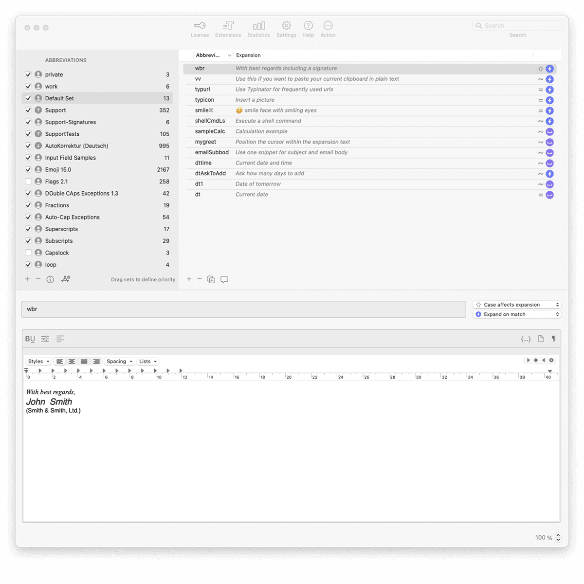 Typinator Interface