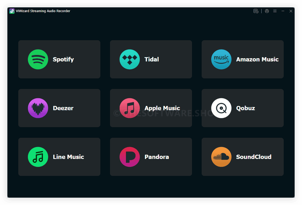 ViWizard Streaming Audio Recorder - Main Interface