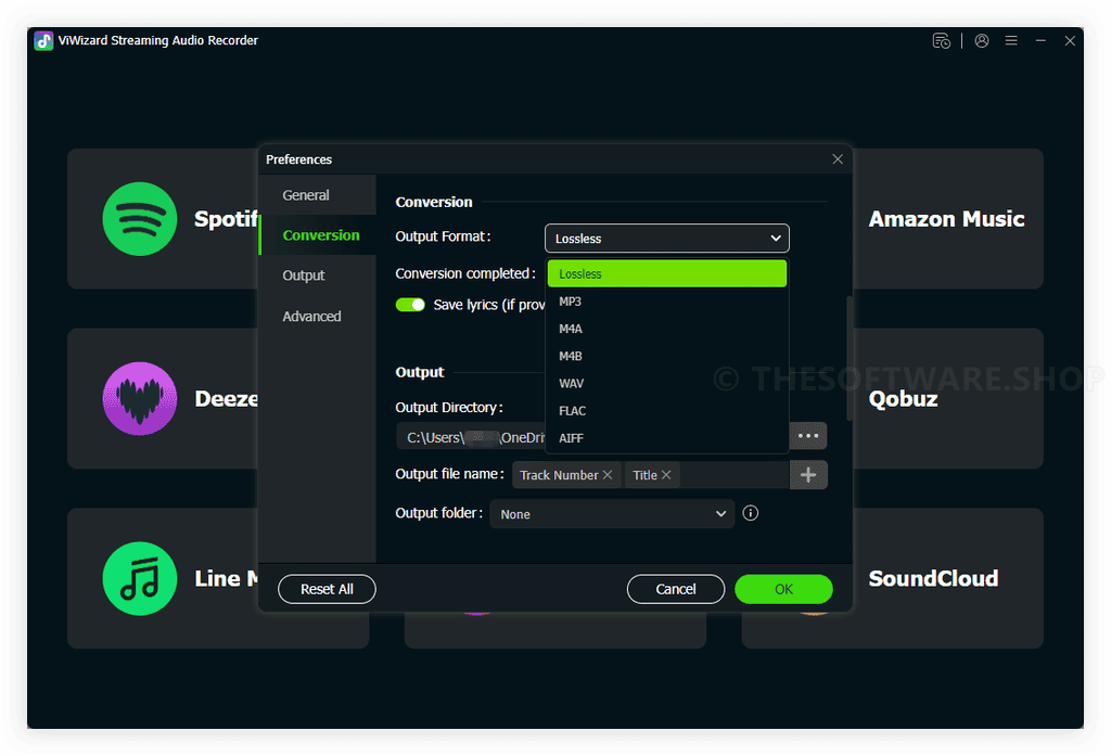 ViWizard Streaming Audio Recorder - Preferences