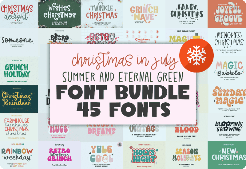 Christmas In July Font Bundle Review Sale Download