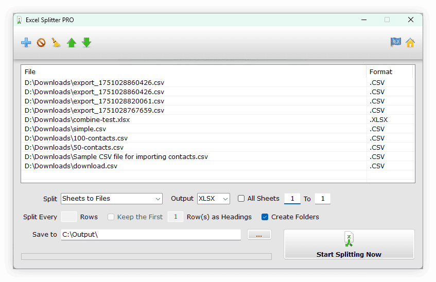 Excel Splitter PRO Screenshot