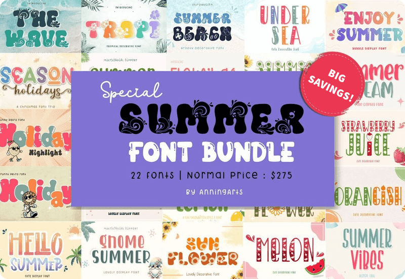 Special Summer Font Bundle Download Sale