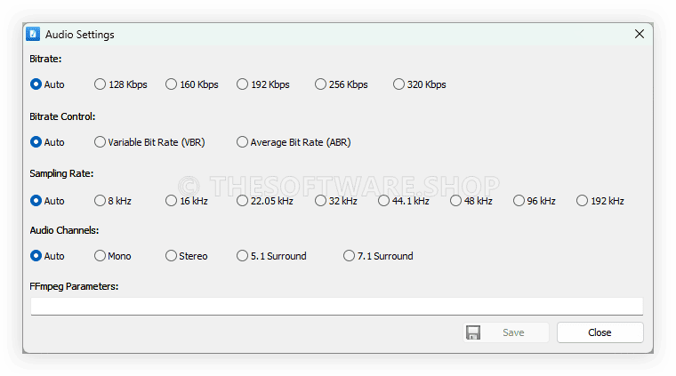 Vovsoft Batch Audio Converter - Settings